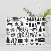 メリークリスマスグラフィックのホリデーカード シーズンカード (スタンド正面)