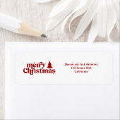 メリークリスマスグラフィックツリーレトロフォントラベル ラベル (インサイチュ)