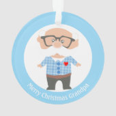 メリークリスマスグランドパオンライトブルー&ホワイト オーナメント (裏面)