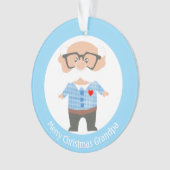 メリークリスマスグランドパオンライトブルー&ホワイト オーナメント (正面)