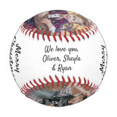 メリークリスマスグランドパグランドキッズ3フォトコラージュ 野球ボール (裏面)