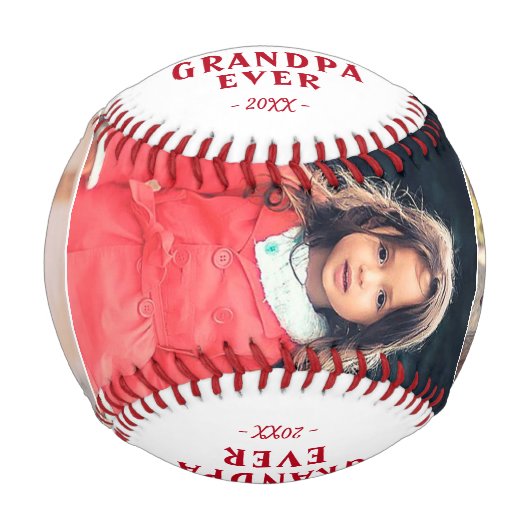 メリークリスマスグランドパグランドキッズ3フォトコラージュ 野球ボール (正面)