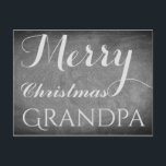 メリークリスマスグランドパシャルボードタイポグラフィ シーズンポストカード<br><div class="desc">Merry Christmas Grandpa,  you can change the "Grandpa"文字，手書きタイポグラフィChalks Chalkboard Blackboard Black And White Holidays Season カスタム Happy Holidays Christmas Card，あなたは簡単に受信者の名前と住所を追加することができもしる，あなたが追加することを好むだけ削除の例の文字.</div>