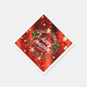メリークリスマスグリッターとスパークルホリデーデザイン スタンダードカクテルナプキン (角)