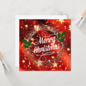 メリークリスマスグリッターと輝き カード (正面/裏面インサイチュ)