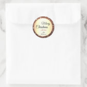 メリークリスマスグリッタースパークルスターズトレンディーグラム ラウンドシール (バッグ)