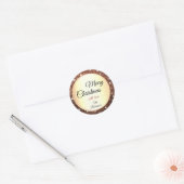 メリークリスマスグリッタースパークルスターズトレンディーグラム ラウンドシール (封筒)