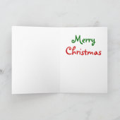 メリークリスマスグリティリー小妖精や小人ガールウィンターレッドグリーン シーズンカード (内部)