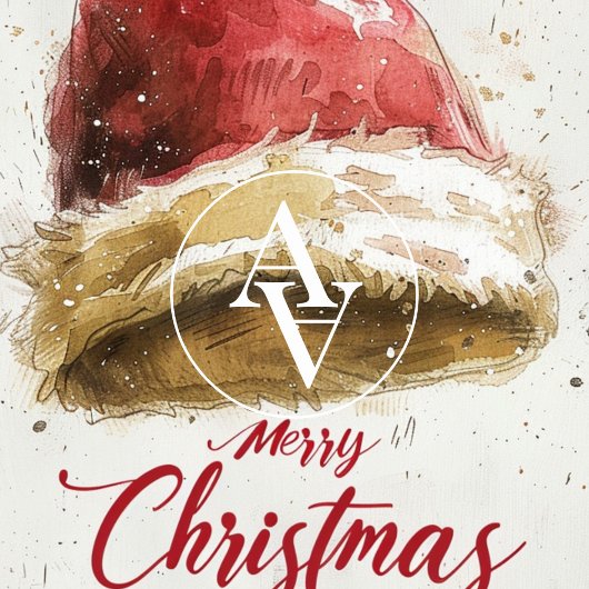 メリークリスマスグリーズ絵を描ズのサンタクロース帽 ポスター