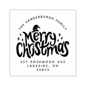 メリークリスマスグリーティングカスタム差出人住所 ラバースタンプ (インプリント)