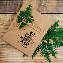 メリークリスマスグリーティングカスタム差出人住所 ラバースタンプ