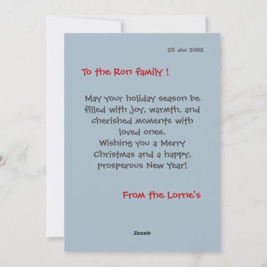 メリークリスマスグリーティングカードおもしろい雪だるま雪玉 シーズンカード (裏面)