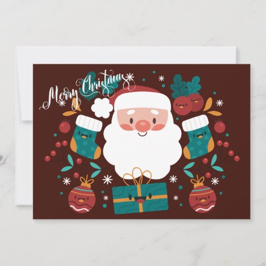 メリークリスマスグリーティングカードのおもしろいとよくはしゃぐ シーズンカード (正面)