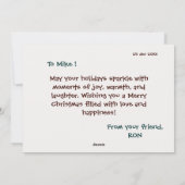 メリークリスマスグリーティングカードのおもしろいとよくはしゃぐ シーズンカード (裏面)