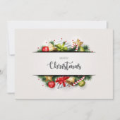 メリークリスマスグリーティングカードクリーンとクラシック シーズンカード (正面)