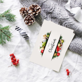 メリークリスマスグリーティングカードクリーンとクラシック シーズンカード