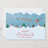 メリークリスマスグリーティングカードクリーンとクラシック シーズンカード (正面)