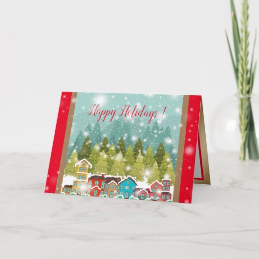 メリークリスマスグリーティングカードホリデーカード シーズンカード (正面)