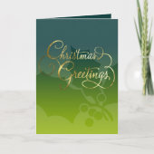 メリークリスマスグリーティングカード任意の色とライム シーズンカード (正面)