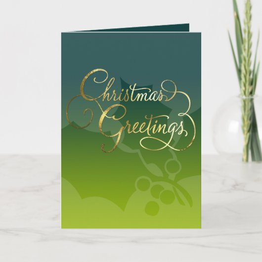 メリークリスマスグリーティングカード任意の色とライム シーズンカード (正面)