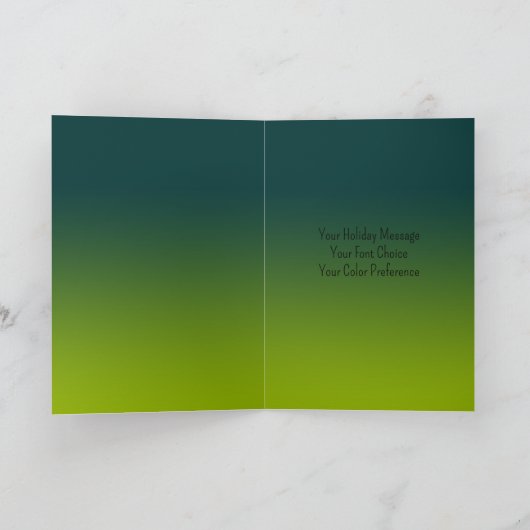 メリークリスマスグリーティングカード任意の色とライム シーズンカード (内部)