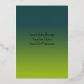 メリークリスマスグリーティングカード任意の色とライム 箔シーズンカード (裏面)