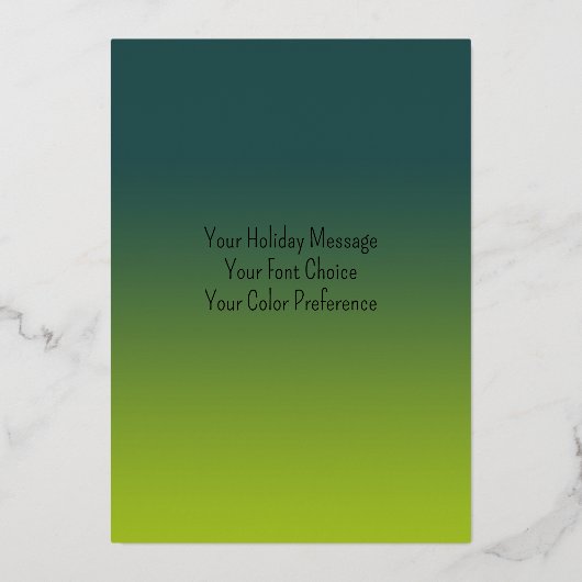 メリークリスマスグリーティングカード任意の色とライム 箔シーズンカード (裏面)