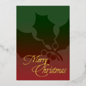 メリークリスマスグリーティングカード任意の色（赤） 箔シーズンカード (正面)