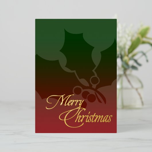 メリークリスマスグリーティングカード任意の色（赤） 箔シーズンカード (立ち正面)