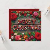 メリークリスマスグリーティングカード カード (正面/裏面インサイチュ)