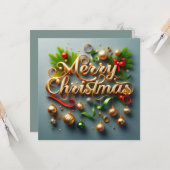 メリークリスマスグリーティングカード カード (正面/裏面インサイチュ)