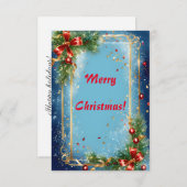 メリークリスマスグリーティングカード サンキューカード (正面/裏面)