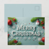 メリークリスマスグリーティングカード ポストカード (正面/裏面)