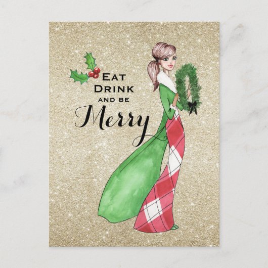 メリークリスマスグリーティングカード ポストカード (正面)