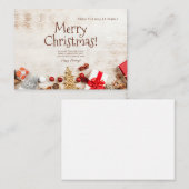 メリークリスマスグリーティングカード、ミニマリストホリデー ノートカード (正面/裏面)