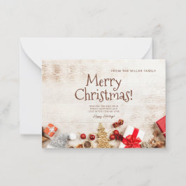 メリークリスマスグリーティングカード、ミニマリストホリデー ノートカード