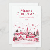 メリークリスマスグリーティングカード 招待状 (正面/裏面)