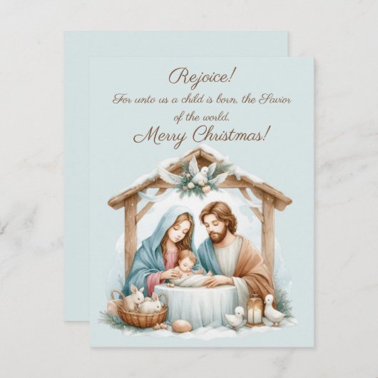 メリークリスマスグリーティングカード 招待状 (正面/裏面)