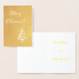 メリークリスマスグリーティングカード 箔カード
