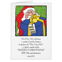 メリークリスマスグリーティングカード「HO、HO」