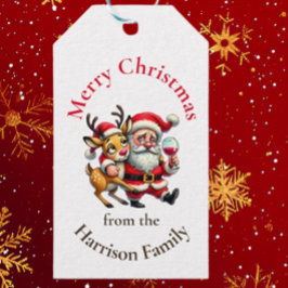 メリークリスマスグリーティングサンタ ギフトタグ