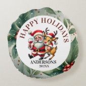 メリークリスマスグリーティングサンタ ラウンドクッション (裏面)