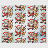 メリークリスマスグリーティングサンタ ラッピングペーパー (フラット)