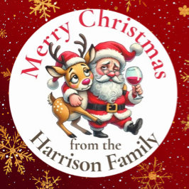 メリークリスマスグリーティングサンタ ラベル