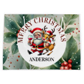 メリークリスマスグリーティングサンタ ラージペーパーバッグ (正面)