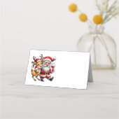 メリークリスマスグリーティングスサンタホリデーカード プレイスカード (裏面)