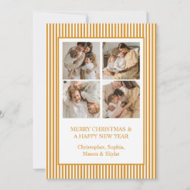 メリークリスマスグリーティングフォトコラージュ金ゴールド シーズンカード