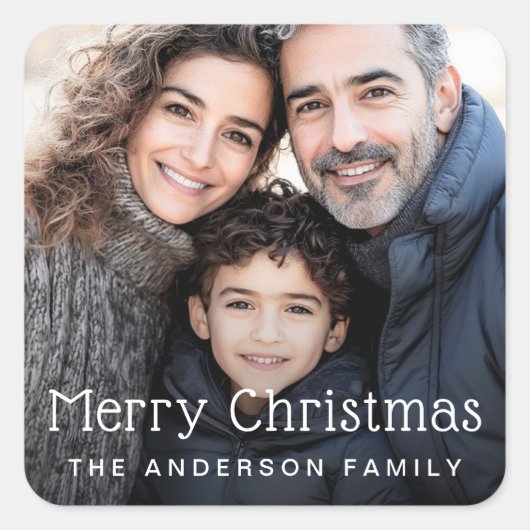 メリークリスマスグリーティングフォト スクエアシール (正面)