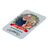 メリークリスマスグリーティングミスタントウと松のリース マグネット (左側)