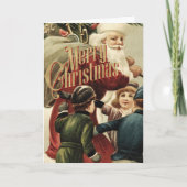 メリークリスマスグリーティングレトロサンタクリスマスカード シーズンカード (正面)